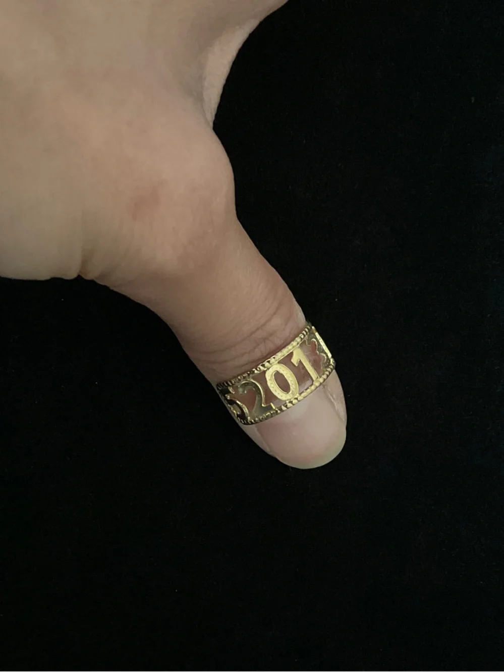 Gold Number Cutout Kids Ring